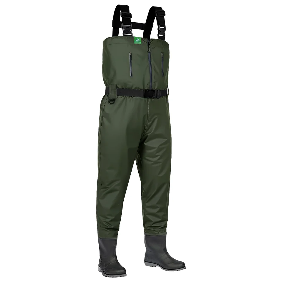 Adult bootfoot chest waders — M10 · dark green