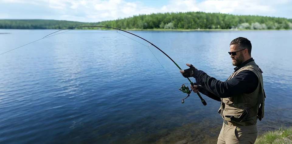 Ghosthorn fishing gear on the lakeshore.